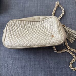 Bally vintage Elegant Cream Quilted Women's Bag. Authentic